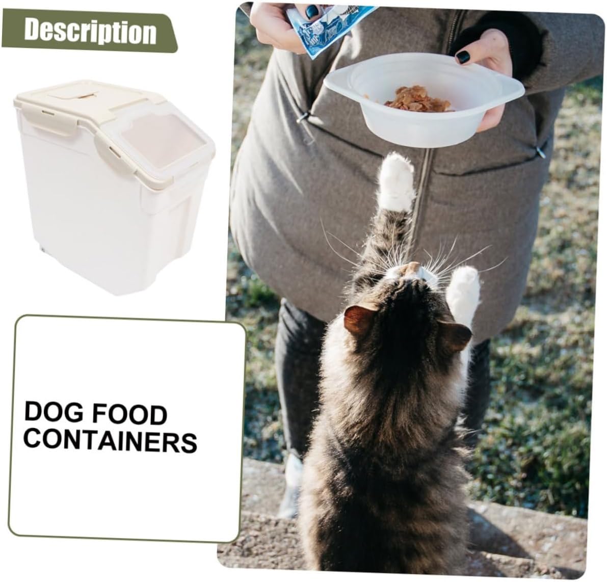 1pc Pet Food Container Airtight Sealing Bucket for Dog Cat Storage Holds for Dry Food Rice Design