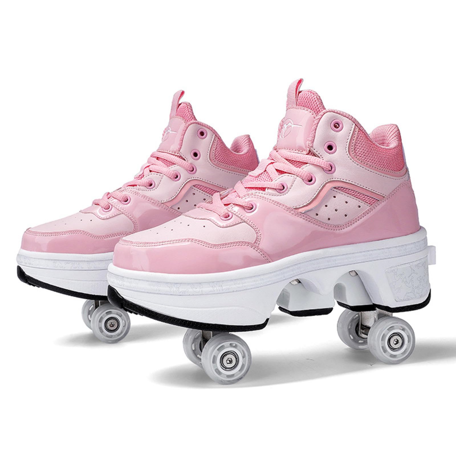 2-in-1 Intrekbare Rolschoenen - Multifunctionele Rolschaatsen Met Licht Voor Volwassenen