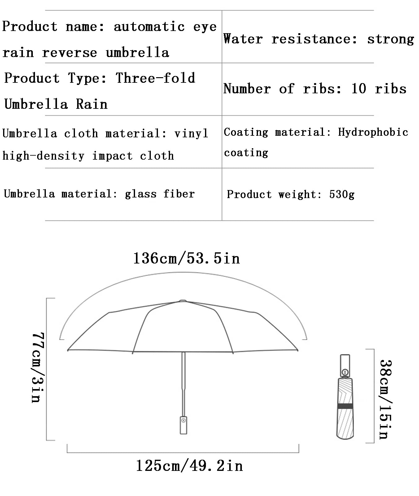 El Paraguas， Protección UV UPF 50+ 99%, Banda Reflectante de Seguridad, portátil Viaje, automático | Paraguas Plegable inverso(Light Green)