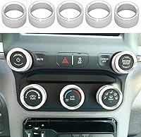 Vista 9 de Cubierta de perilla de radio de CA compatible con Dodge Ram 2019 2020 2021 aire acondicionado control de clima automático, interruptor