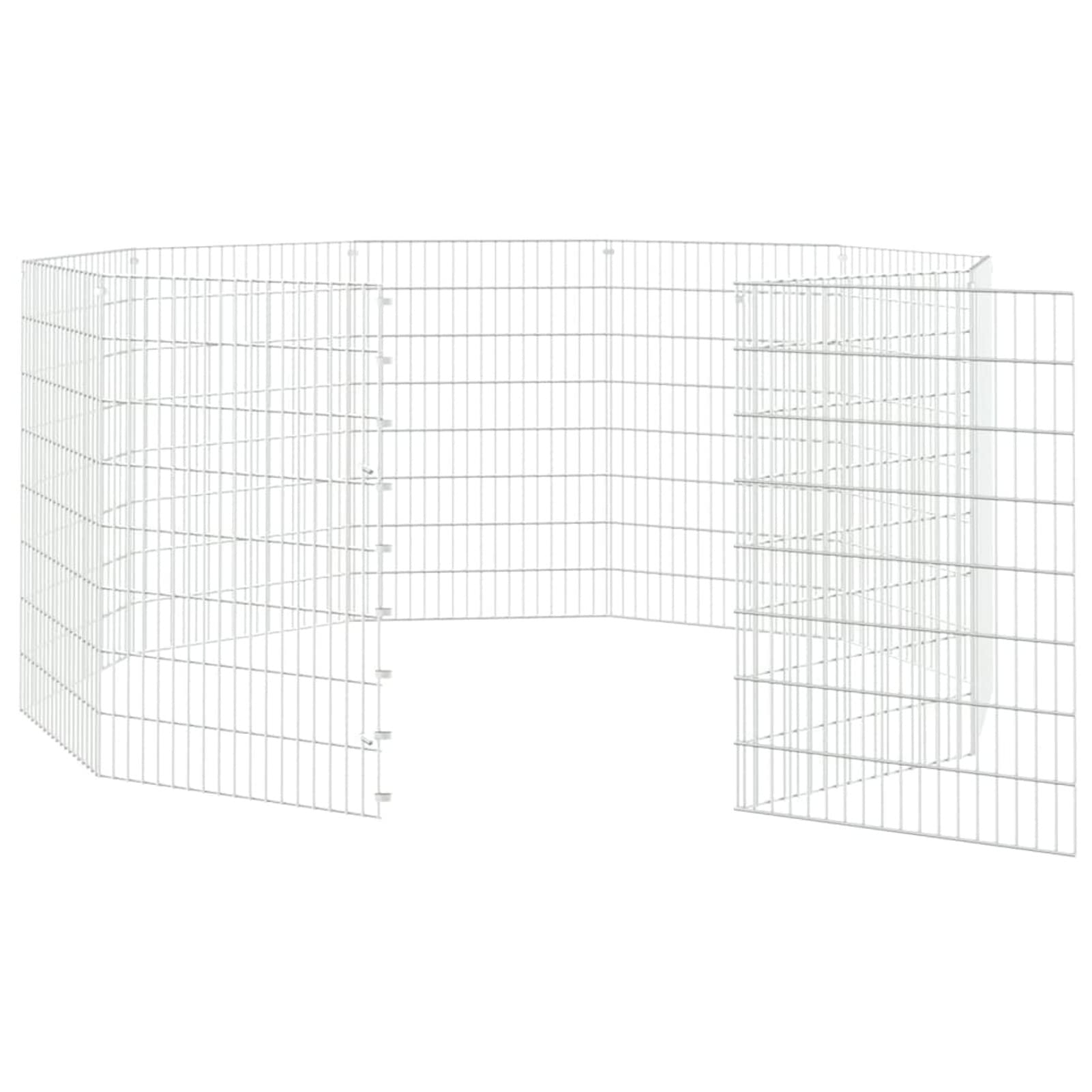 ZEYUAN Jaula para Conejos 10 Paneles, Jaula Cobaya, Corralito para Perros, Vallas para Perros, Valla para Mascotas, Recinto para Conejos, Hierro galvanizado 54x80 cm