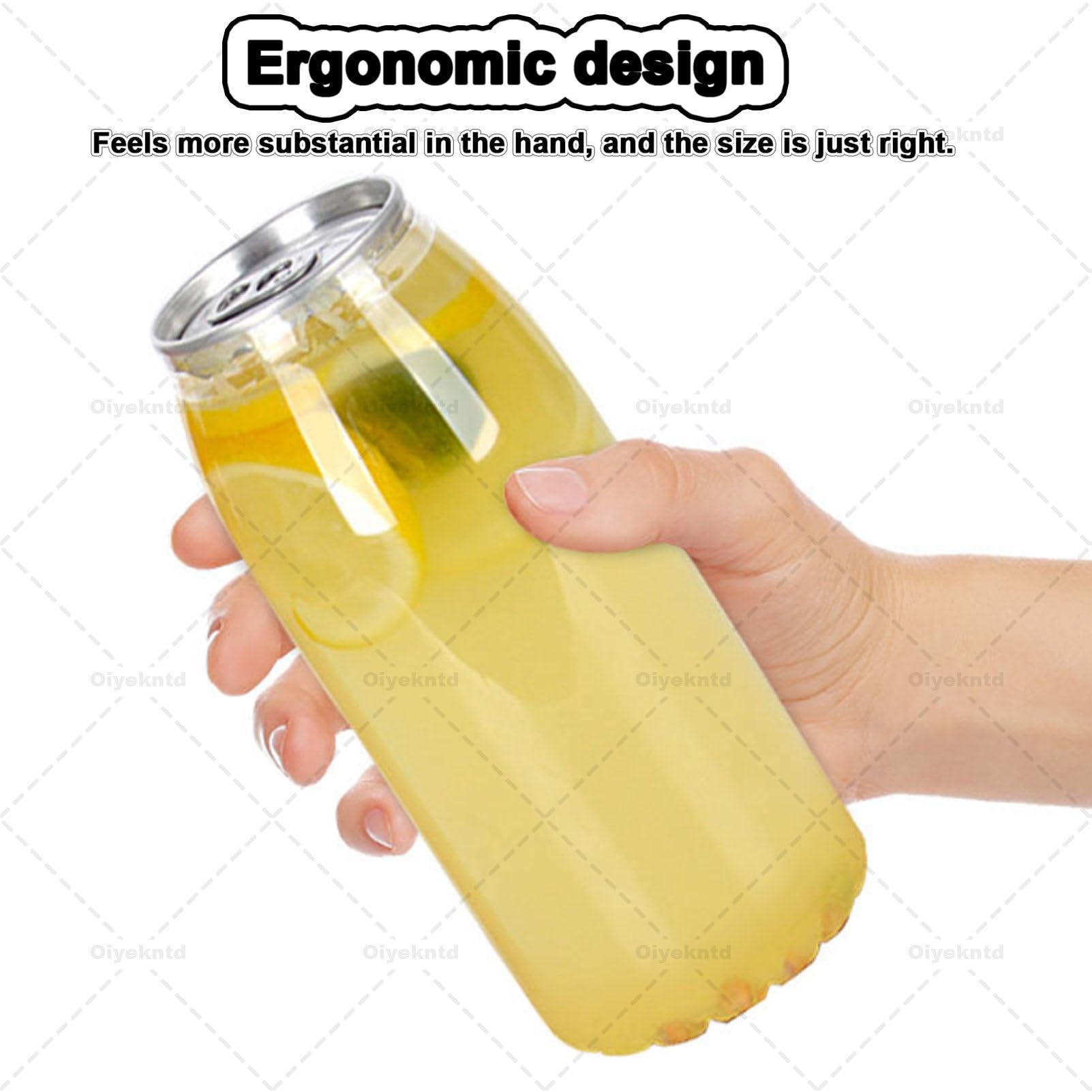 Paquete de 200 Vasos Desechables de plástico para sellar latas con Tapas de Aluminio: Botellas de Pet a Prueba de Fugas para Jugo con Tapas compatibles con máquinas selladoras de latas 500ml