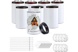 8-Pack Sublimation Can Coolers: Insulated, Customizable 12 oz Drinkware