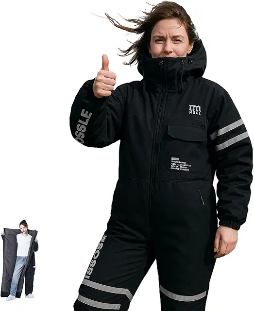 Women's Insulated Coverall - Winter Outdoor Riding Full-Body Suit, Windproof