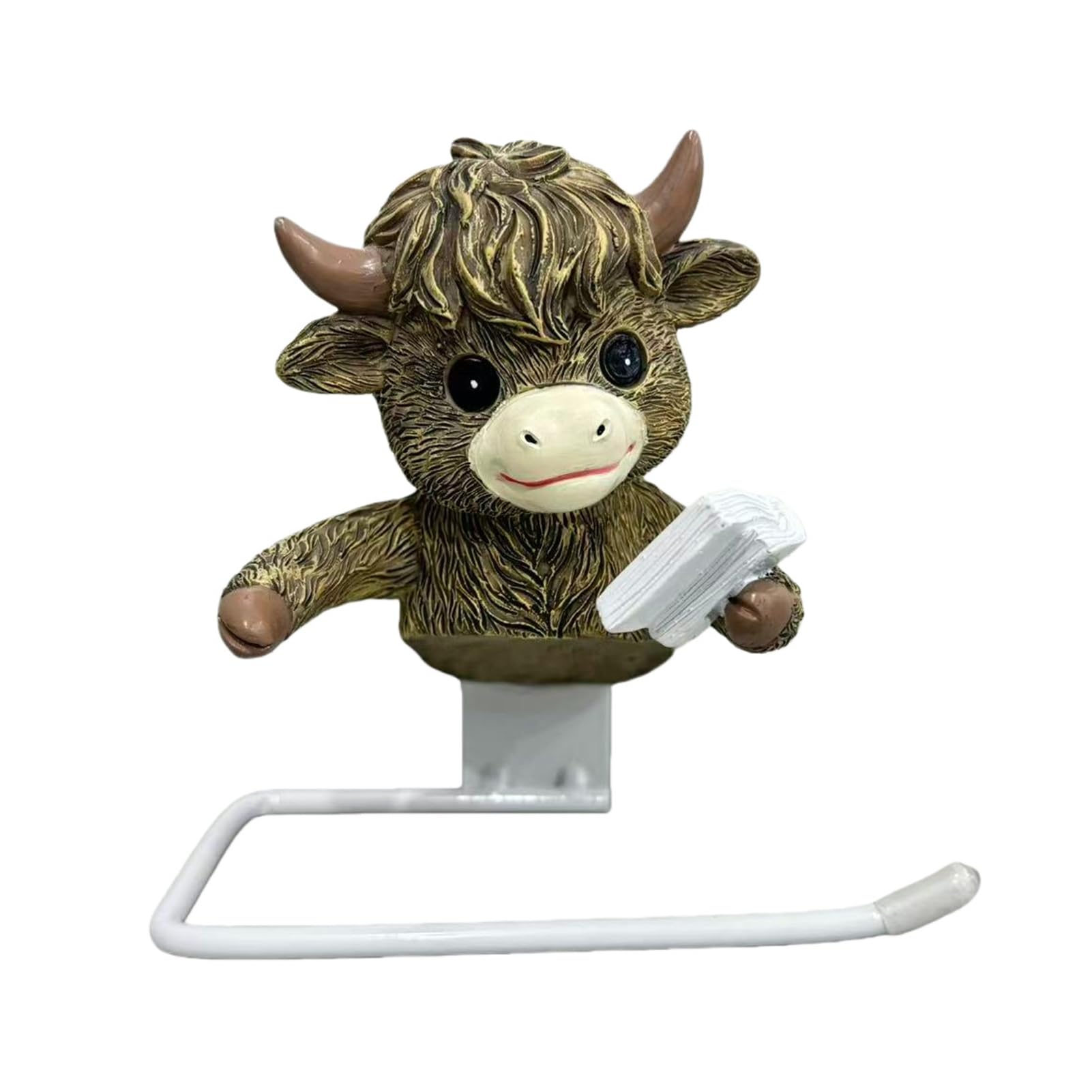 pidodou Wall Mounted Funny Resin Toilet Paper Holder, Novelty Roll Tissue Dispenser, Decorative Towel Holder for Bathroom Brown Onesize