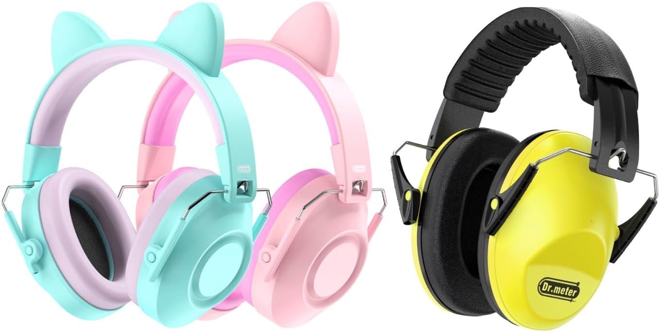 Noise Cancelling Ear Muffs, 3 Colors Noise Cancelling Headphones for Kids with Adjustable Head Band, Hearing Protection Earmuffs for Monster Jam, Football Game, Concerts, Air Show
