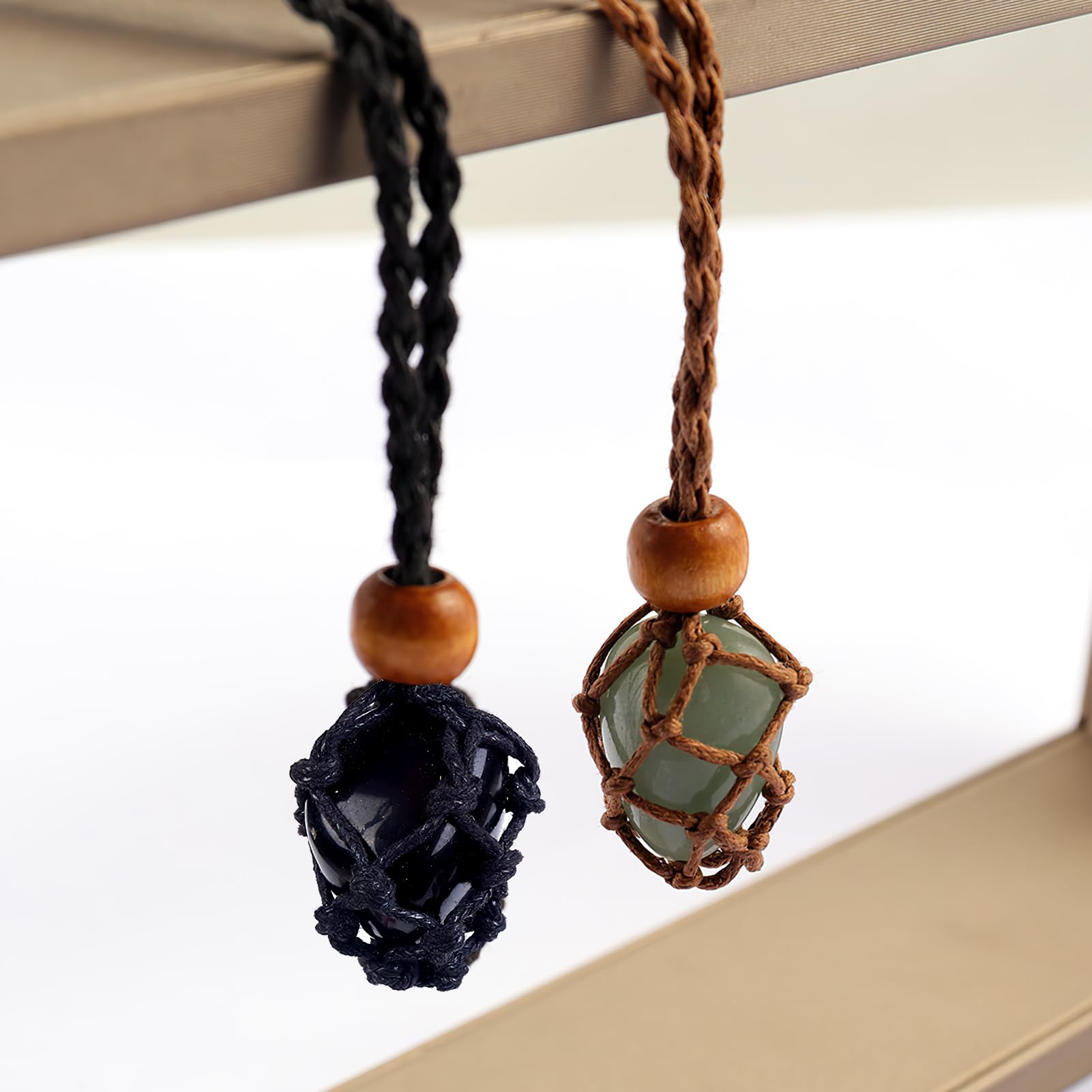 COYUN - Pack De 5 Soporte De Collar Vacío Con Cordón Ajustable, Ideal Para Colgar Piedras, Cristales De Cuarzo O Colgantes En Joyería DIY