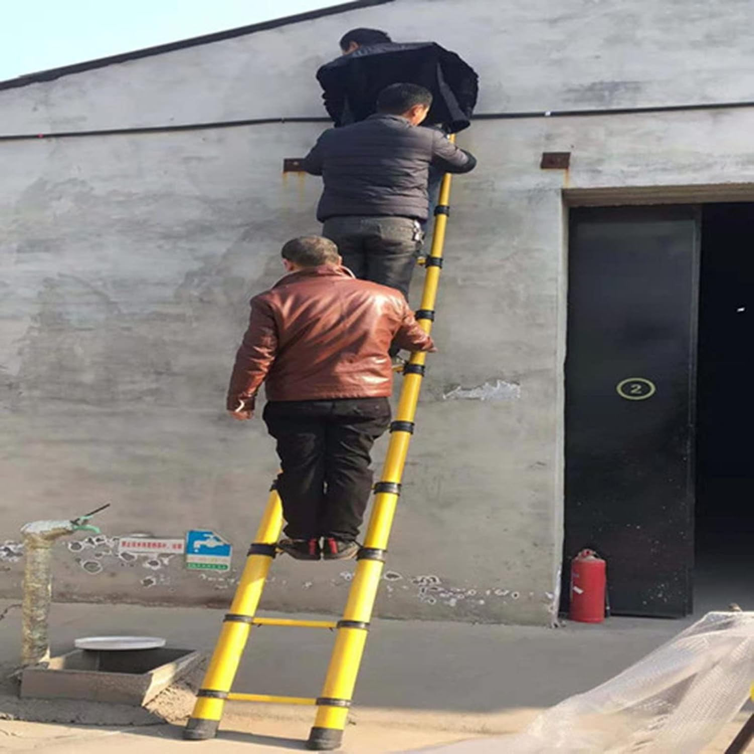 Ladderscopiladder 5M/4M/3M/2M/1M Tall, Aluminum Extendableladders,for Climb Home Builders Attic Work Place Emergency Use, 330Lb Capacity/Color/2M/6.6Ft