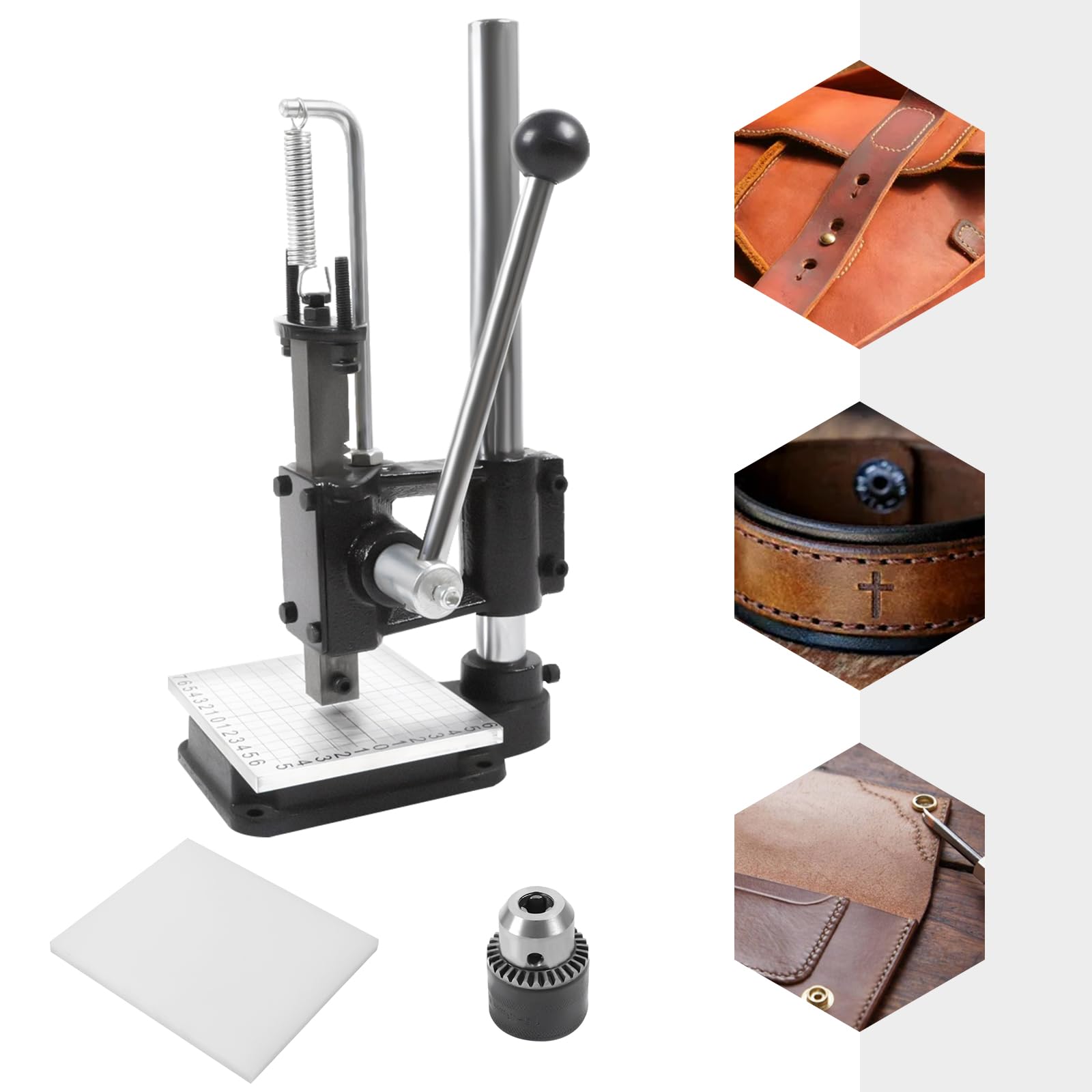 JooWing Leather Craft Imprinting Machine Max 160Kg of Pressure DIY Embossing Press Leather Stamp Punching Tool Low Operating Noise