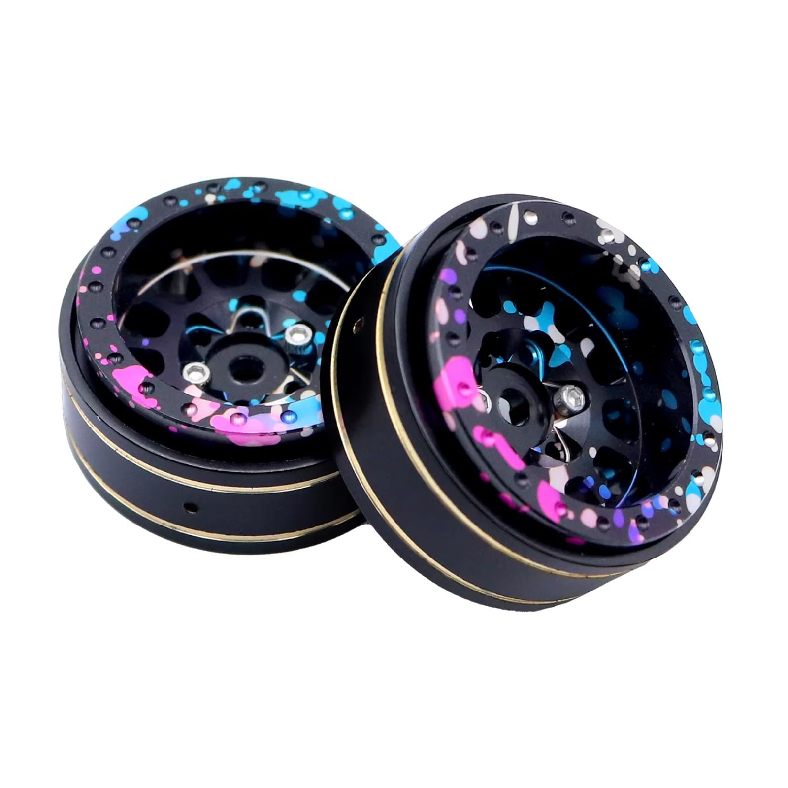 1. Llantas Alumbres para TRX4M para SCX24 para FCX24 1/18 1/24 RC | RC Car Upgrade llantas aleación CG inferior ajuste presión fácil instalación Reparación decoracione Repuesto