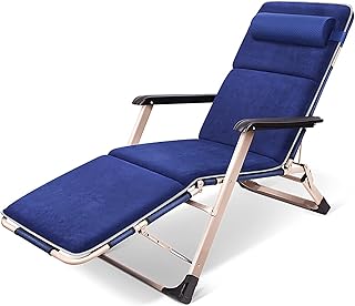 HZH Espreguiçadeira de jardim leve, cadeira extra grande?Espreguiçadeira, espreguiçadeira, dobrável com apoio de cabeça, capacidade de carga até 180 kg, para jardim, varanda, terraço de praia (B)