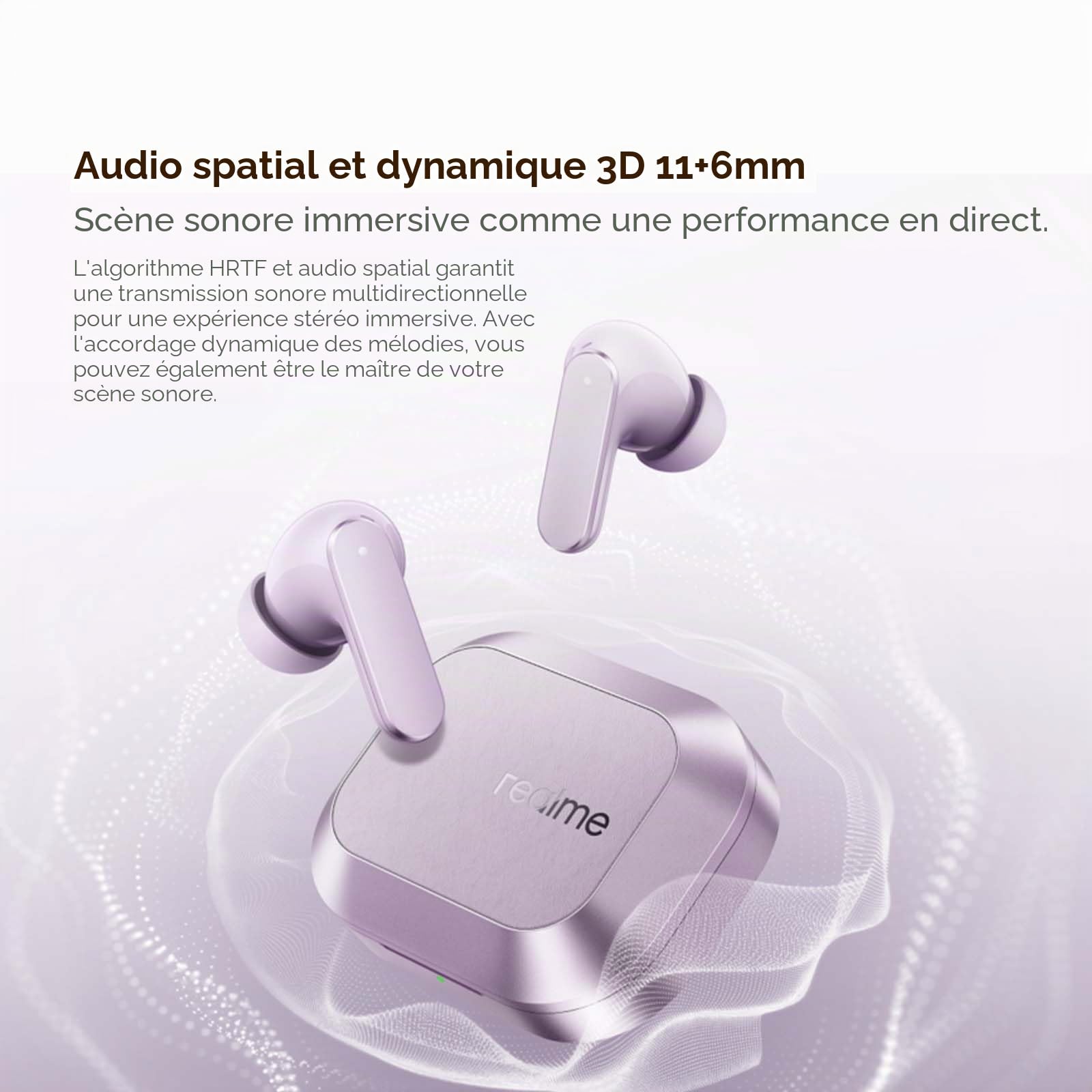 realme Buds Air 8 Écouteurs Bluetooth sans Fil, réduction de Bruit adaptative 55dB, 58h d'autonomie, doté de Double Driver 11+6 mm, Son Hi-Res LHDC 5.0, IP55, Bluetooth 5.4, Gris