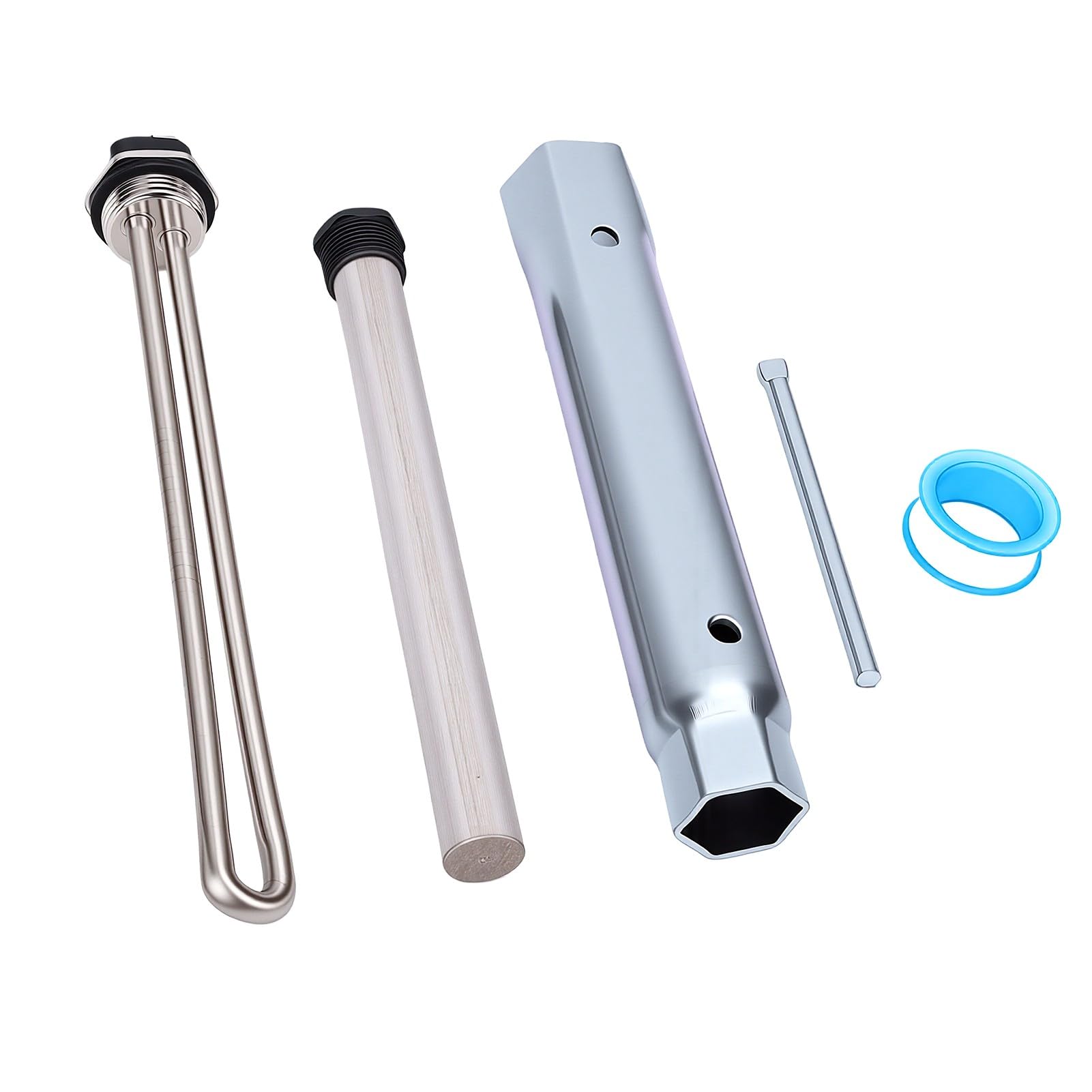Luocute Elemento Riscaldante per Scaldabagno RV Rame 21cm 1440w, | Compatibile con WH-6GEA, SW6DE, SW10DE; Include Bussola per Asta Anodica da 155mm; Facile Installazione per Viaggi in