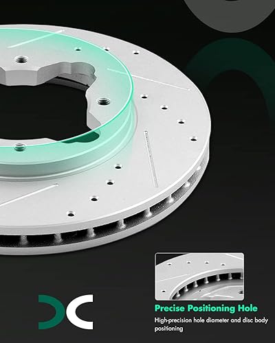 Miniatura 285 de SCITOO Kit de freno delantero Rotores de freno delantero y pastillas de freno de cerámica para 08-16 para Chrysler Town & Country, 08-16 para Dodge