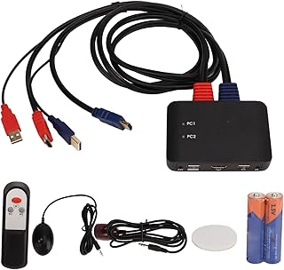 HD Multimedia Interface Switcher, 2 in 1 Out KVM Selector Box, Printer Splitter for Two Computers, Speaker Selector Switch, Printer Cable Splitter for Mouse Keyboard Monitor Laptop Computer Printer