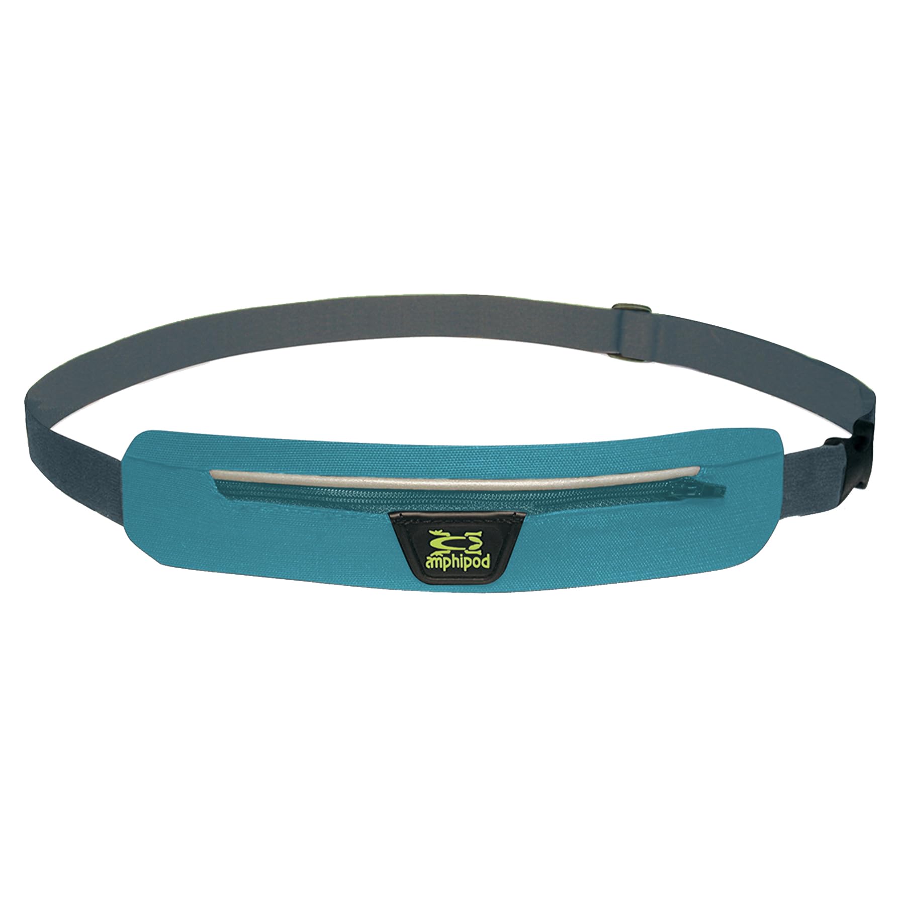 Amphipod AirFlow MicroStretch Belt, Ultra-Light Minimalist Runners Waist Pack Bag for Running, Jogging, Men & Women - Marine/Silver - L