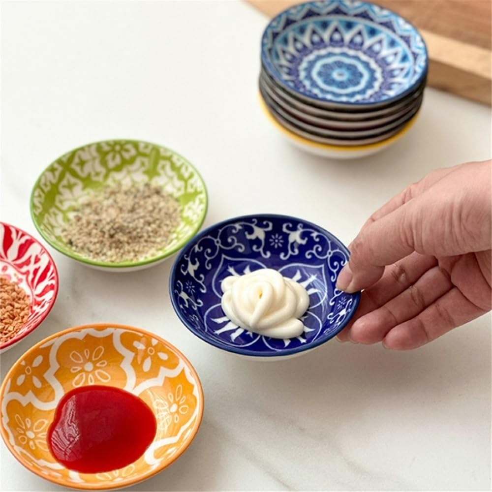 Mini Piatto di condimento for piatti salsa aceto in ceramica(Blue)