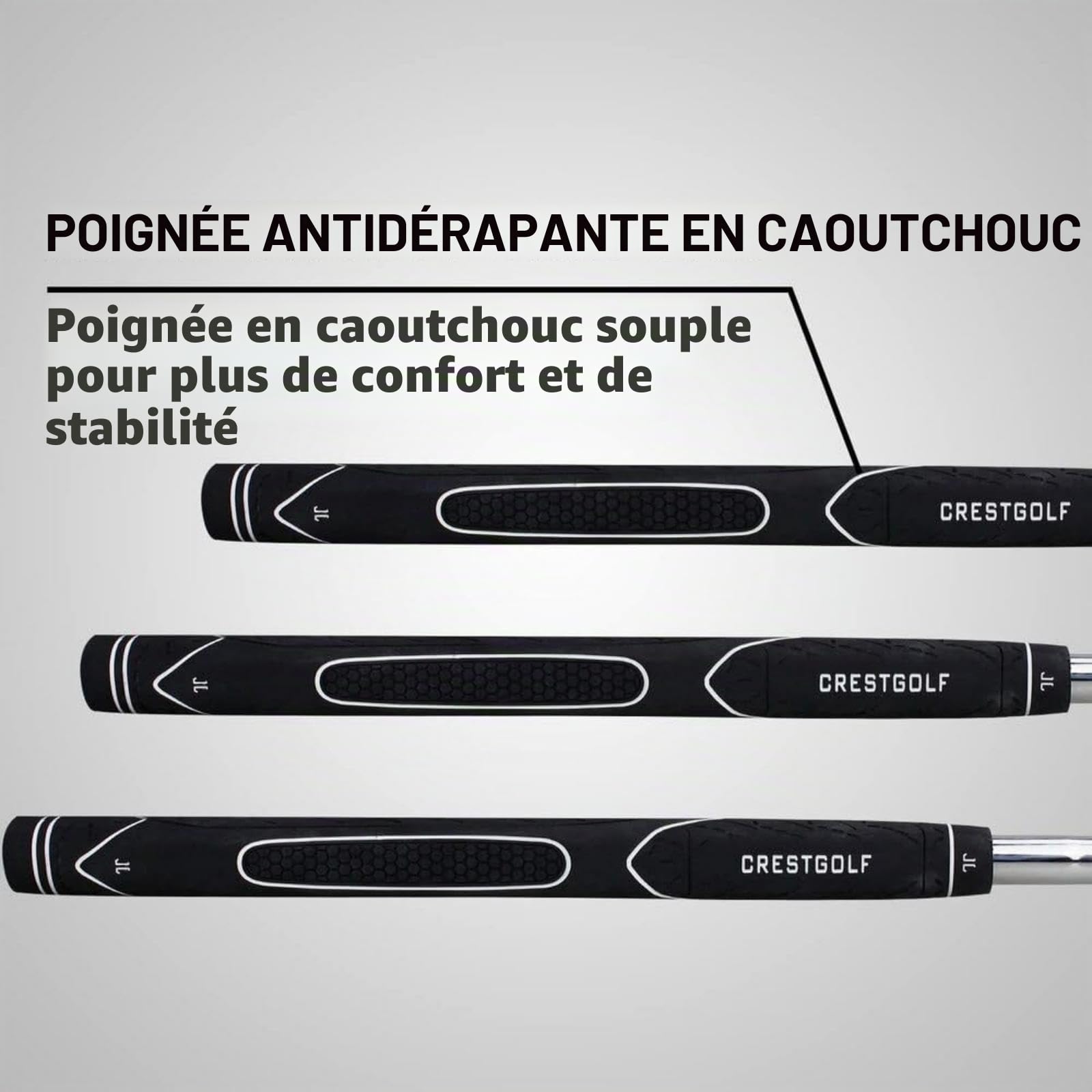 Crestgolf 35 Pouces Insert de Golf en Acier Inoxydable Putter de Golf Putter de Golf, Putter de Golf pour Homme droitier (Noir) Putter pour Homme Rio