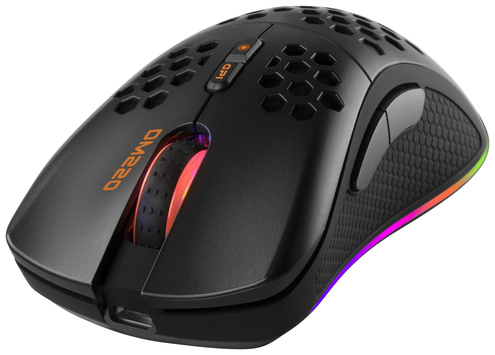 DELTACO GAMING DM220 Ratón para Juegos inalámbrico Óptico Negro 7 Botones 4800 dpi Iluminado, Recargable