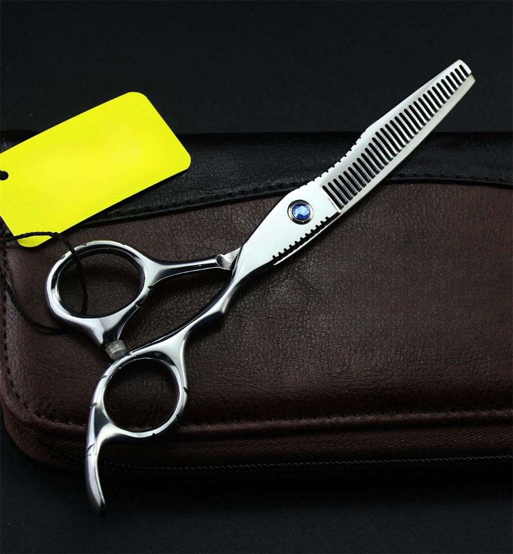 Forbici da Barbiere da 6" per Taglio di Capelli, Kit di Forbici da Taglio e sfoltitura con Punta Arrotondata, Acciaio di Alta qualità, per barbieri e Professionisti dei saloni di Bellezza
