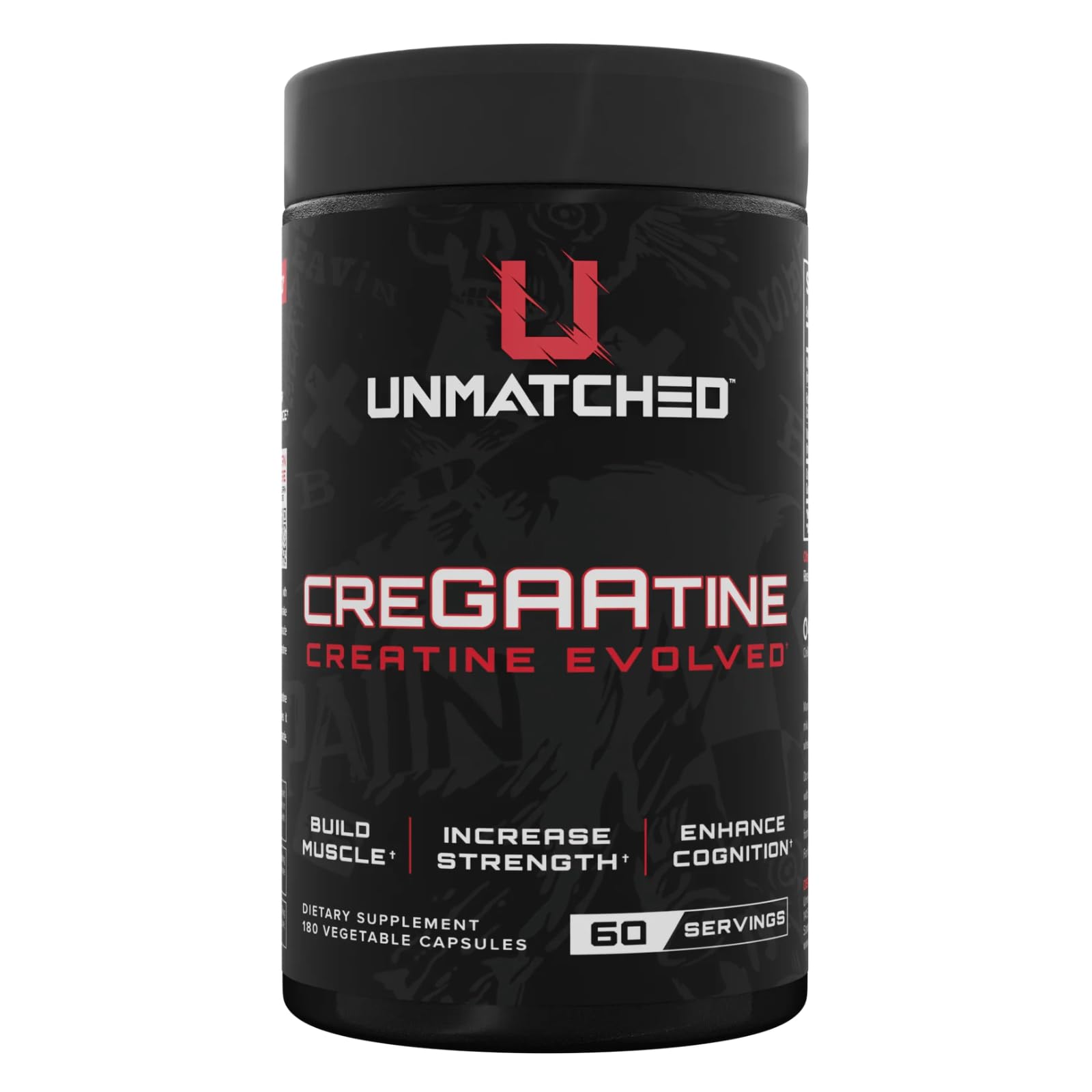 Unmatched CreGAAtine Capsules Optimized Creatine, Strength Support, 60 Serv Unflavored