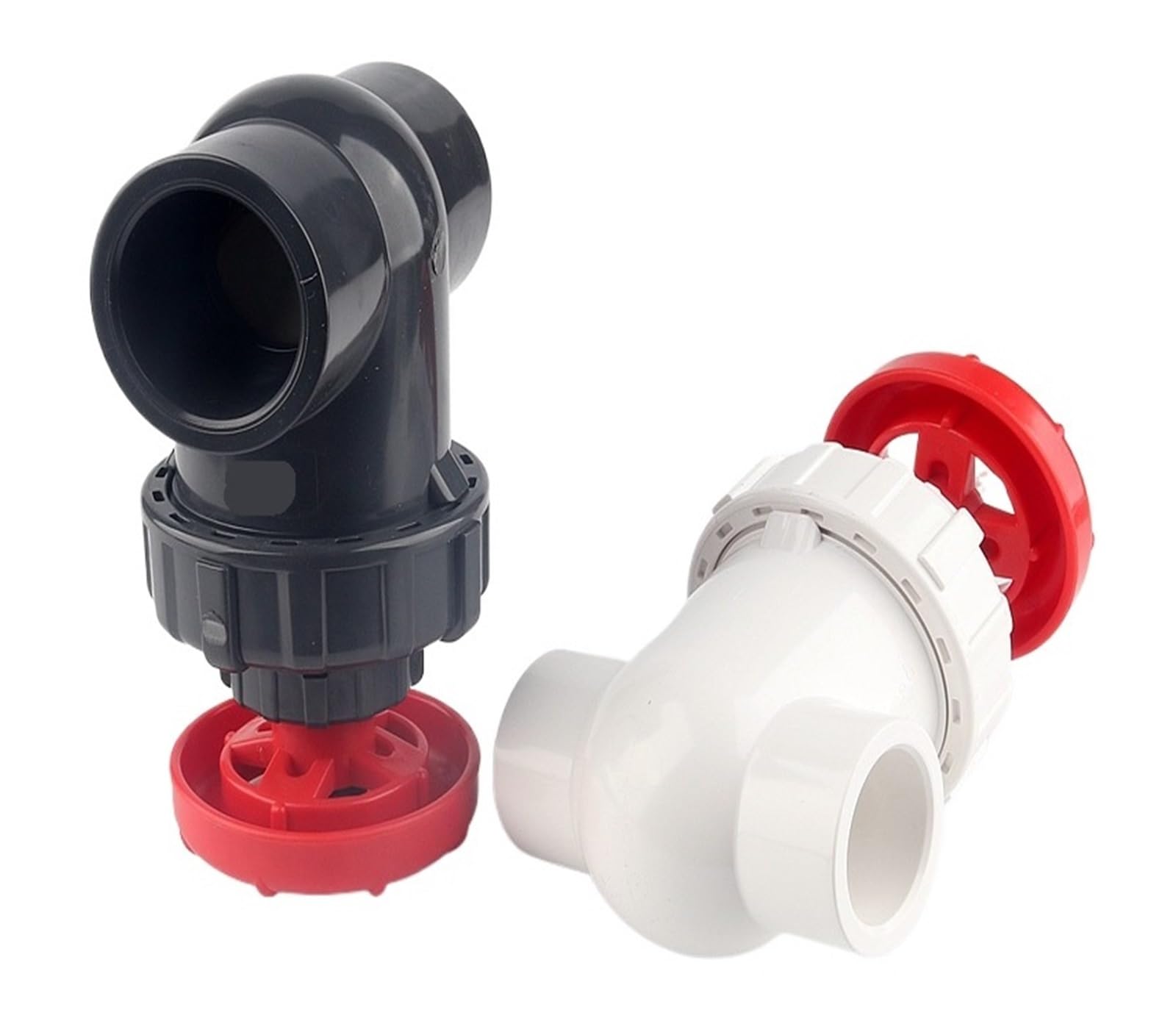 Válvula de compuerta de PVC de 20/25/32/40/50/63mm, irrigación de jardín, acuario, Control de flujo de precisión, válvula de interruptor de rueda manual(1pc dark grey,Inner Dia 63mm)