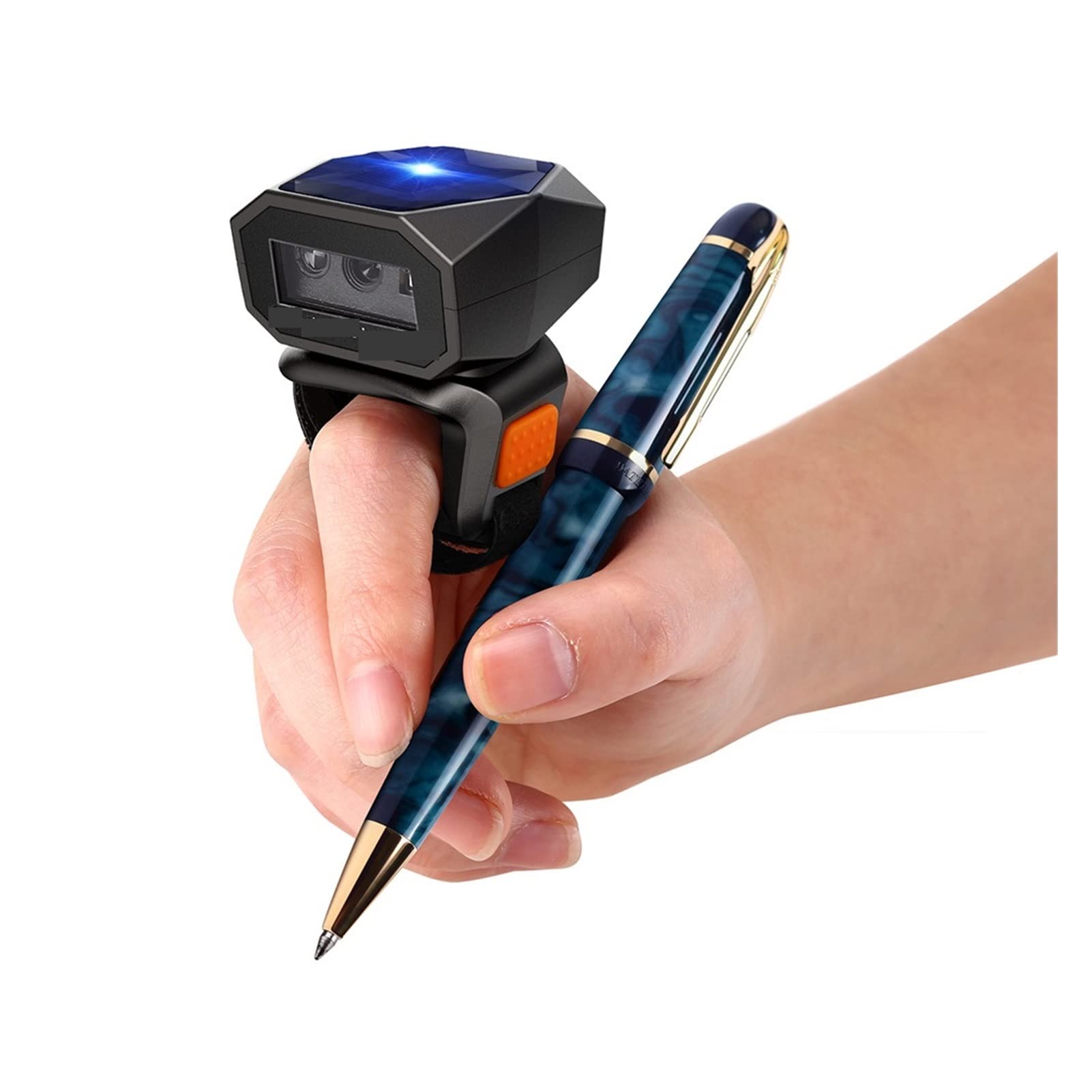 LNHHG 2D Wearable Ring Barcode Scanner Mini Portable 3-in-1 USB Wired 2.4G Wireless Bluetooth Finger Scanner(1D)