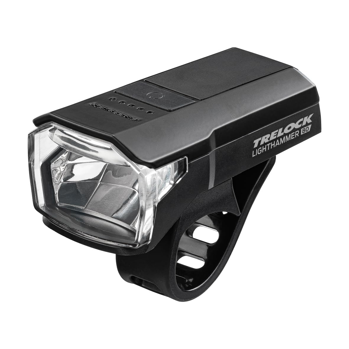 TRELOCK Fahrradlicht LS 480 LIGHTHAMMER 80 LUX – USB Ladefunktion – 100 m Sichtweite – 20 Stunden Leuchtdauer – LED Batterieindikator – StVZO zugelassen