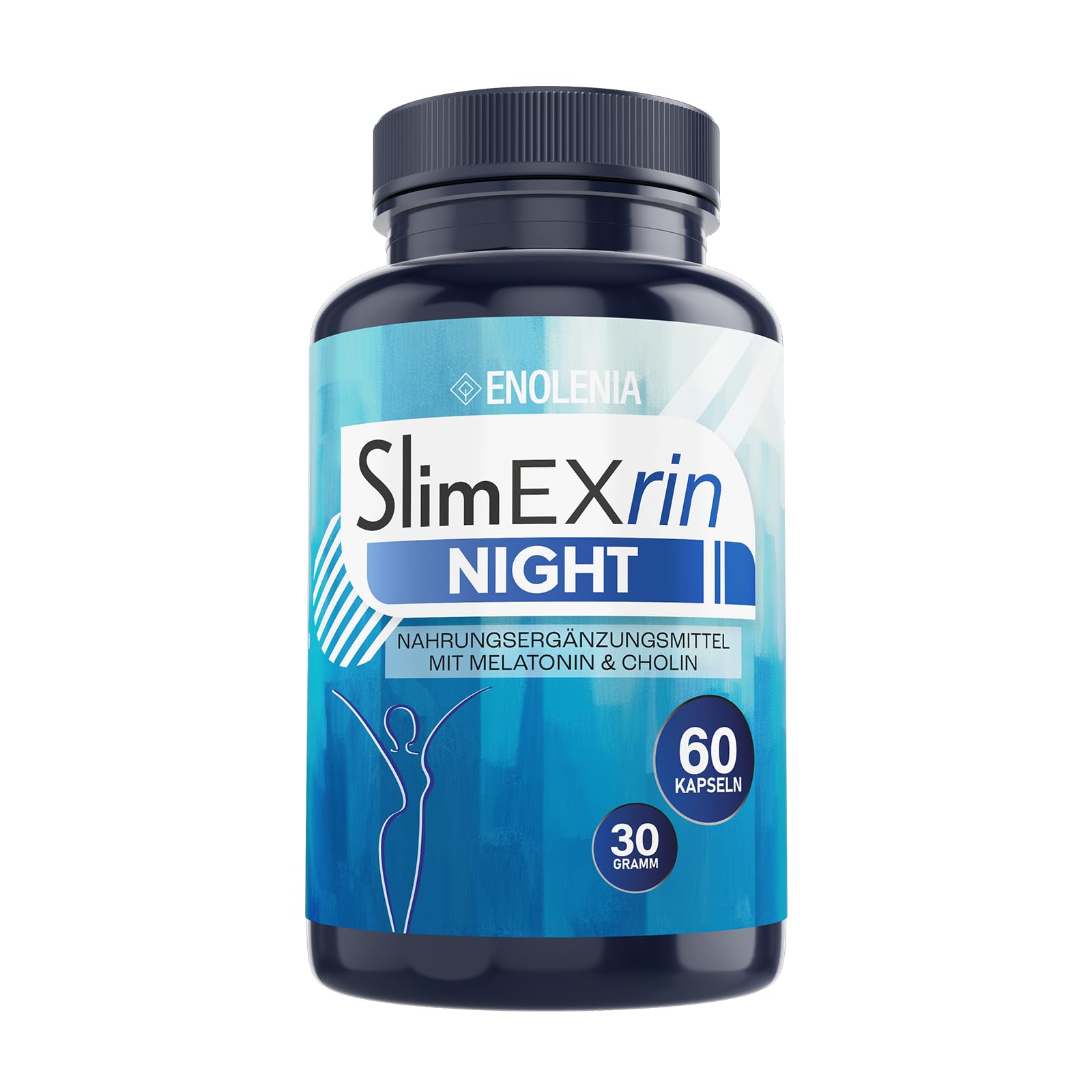 SlimEXrin® NIGHT BURN - Kapseln mit 0,5 mg Melatonin & Cholin - Abnehmen & Stoffwechsel Rezeptur mit Glucomannan - Extrem, schnell & endlich - verbesserte Nachtformel - für Frauen + Männer