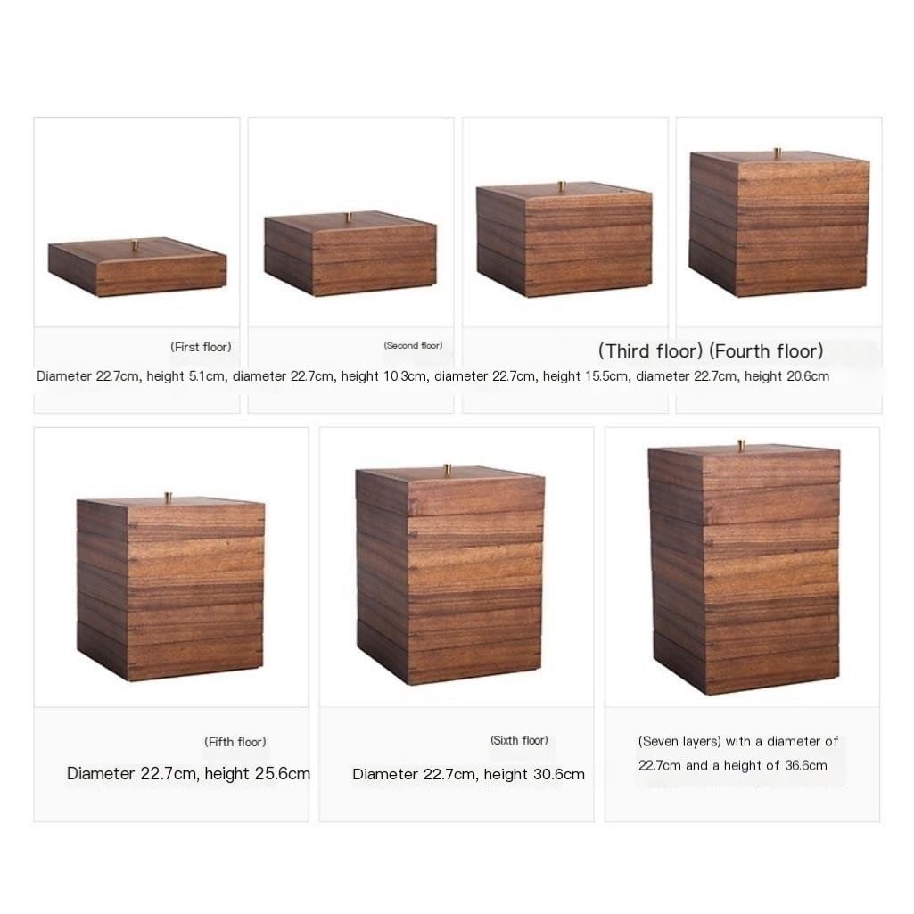 Tarros de Té Las latas de almacenamiento de té a granel se pueden apilar y combinar libremente con cajas de té Retro de madera maciza for almacenamiento de pasteles y té Recipientes para Guardar Té co