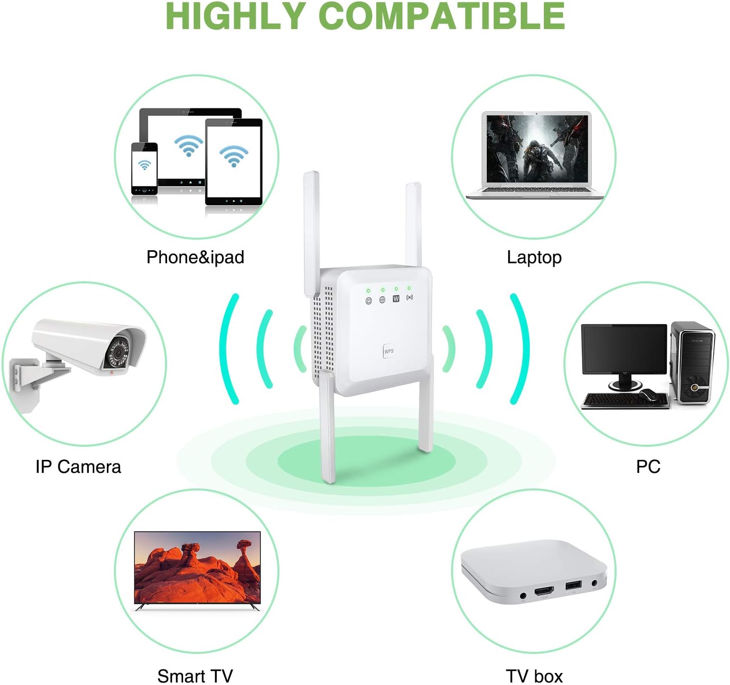 Super Big Clearance! 1200Mbps WiFi Extender Signal Booster for Home - Wireless Booster 2.4G and 5G Dual Band WiFi Extender 4 Antennas 360 °Full Coverage and Long Range WiFi Booster Repeater (White) Black Friday 🔥 1200Mbps WiFi Extender Signal Booster for Home - Wireless Booster 2.4G and 5G Dual Band WiFi Extender 4 Antennas 360 °Full Coverage and Long Range WiFi Booster Repeater (White)