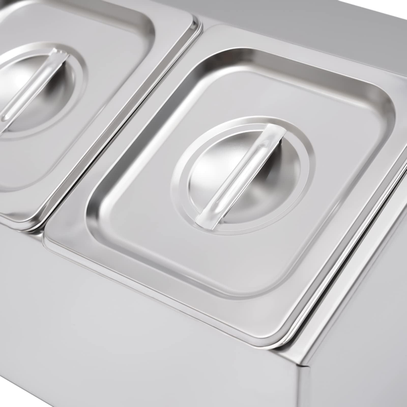 Contenitore per ingredienti, contenitore GN con coperchio, contenitore Gastronorm in acciaio inox, 6 pezzi, per gastro e cucina, contenitore Gastro, accessori per pizza, 104 × 22,5 × 22 cm