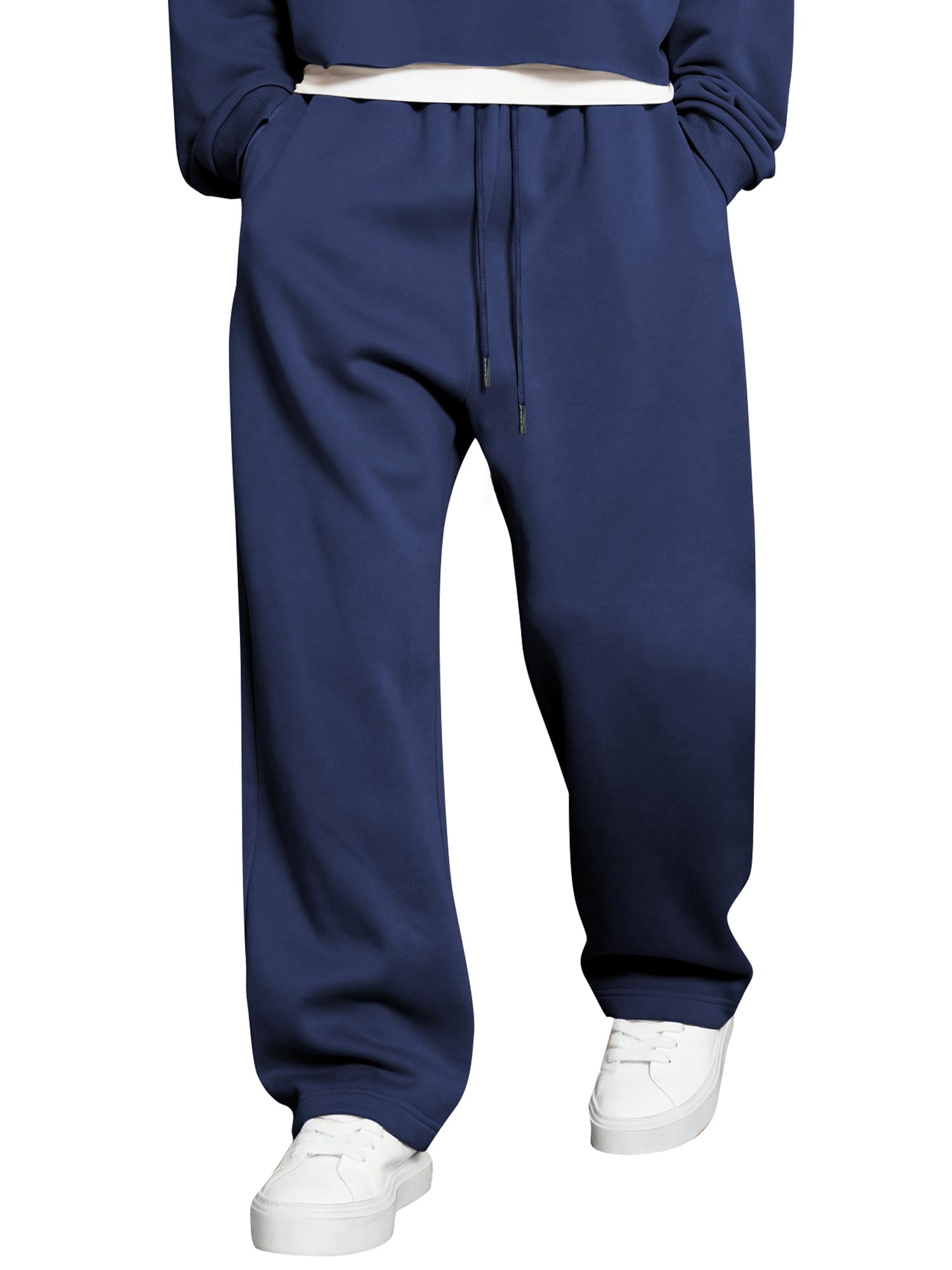 JMIERR Herren Casual Baggy Hosen Breite Beine Lounge Workout Gym Reise Sweatpants mit Taschen S-3XL