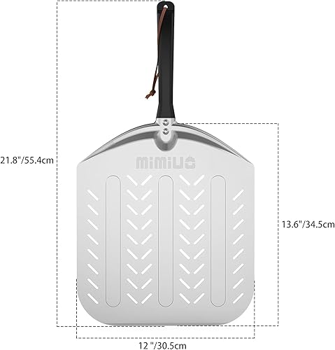 Miniatura 2 de Pala de pizza de aluminio para horno y parrilla, espátula de pizza de 12 x 14 pulgadas para hornear pan y pastel, accesorios para horno de pizza y