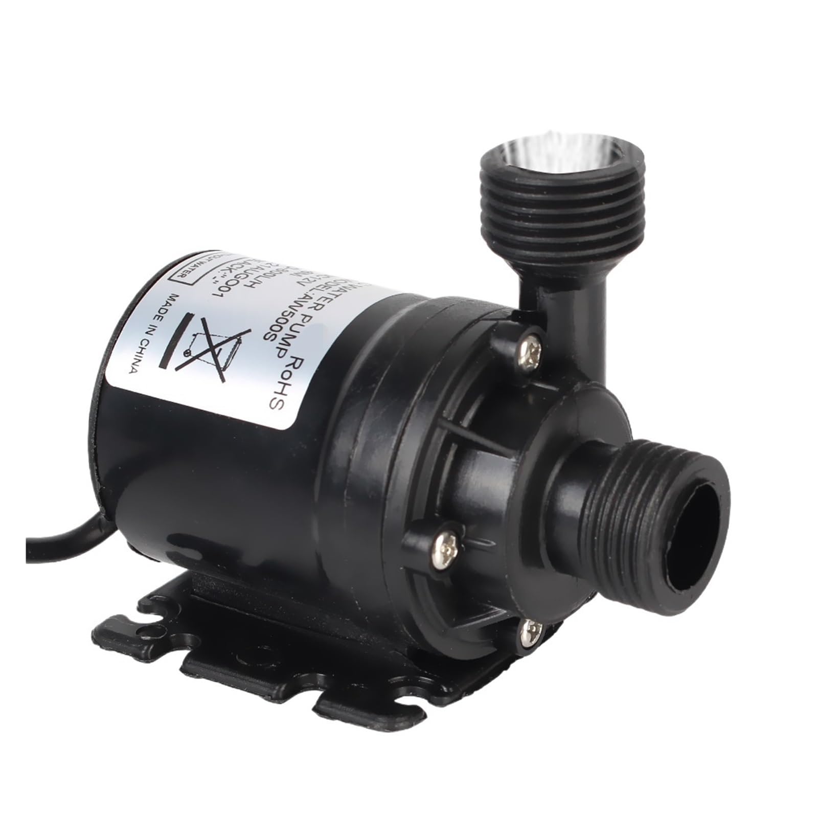 Ultra-Quiet 800L/H 5M DC 12V 24V Home Portable Brushless Motor Submersible Water Pump for Cooling System Fountains Heater Mini Powerful Water Flow(12V DC Connector)