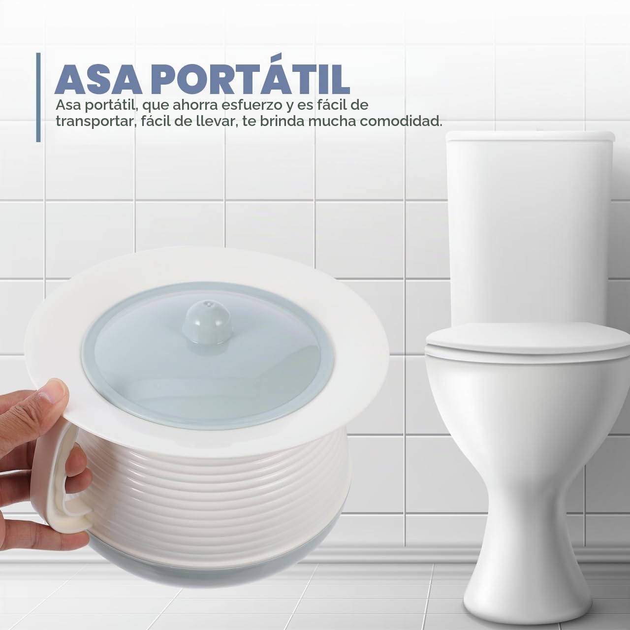 BESTYASH Orinal Portátil De Plástico Con Tapa Para Adultos Y Mayores Uso Nocturno En Hogar Y Hospital Fácil De Limpiar Y Resistente 8.07X8.07X5.31 Pulg