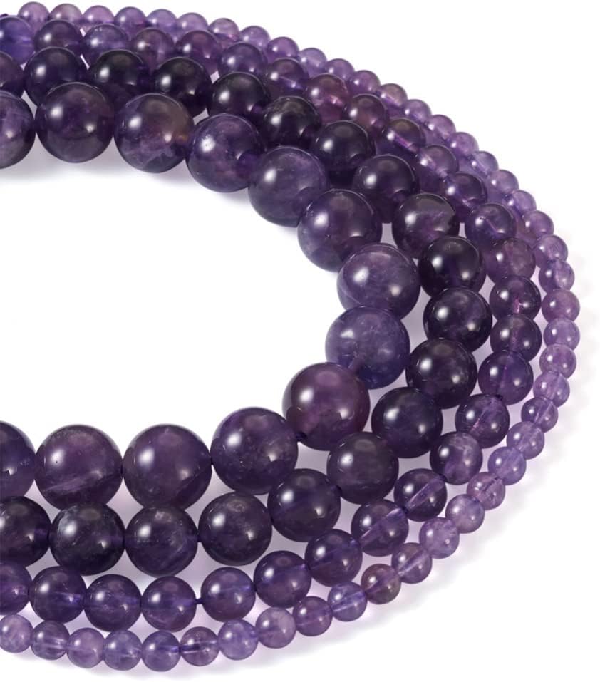 Cheriswelry 250Pcs 8-8.5mm Assorted Natural & Synthetic Gemstone Beads Round Gemstone Beads Healing Energy Stone Loose Spacer Beads for DIY Necklace Bracelet Earring Crafts