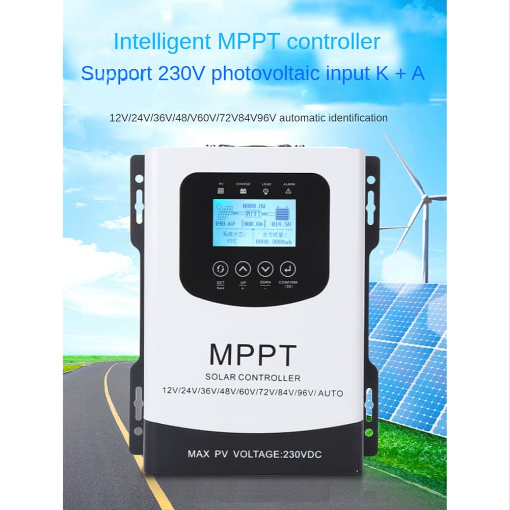 Controlador de descarga de carga solar MPPT de 12 V, 24 V, 48 V, 60 V, 72 V, 96 V, 60 A, regulador PV 230 V CC para batería de gel de litio Lifepo4