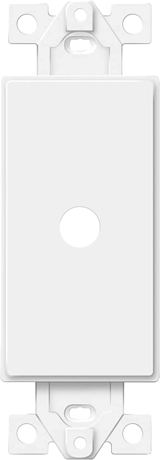 New Deal ENERLITES 0.406” Rotary Dimmer Shaft Adapter Insert for Decorator Wall Plates, 1-Gang Polycarbonate Thermoplastic, UL Listed, 6061-W, White