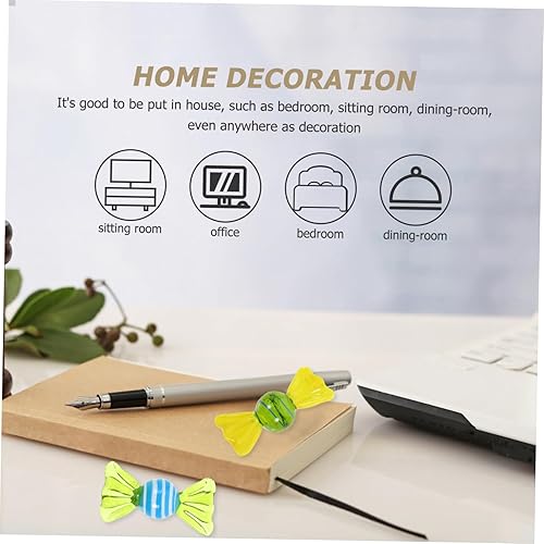 Miniatura 6 de jojofuny 4 piezas de estatuilla mixta de pisapapeles para bautizo, adornos de rayas, decoración de festivales, té de adorno pequeño para