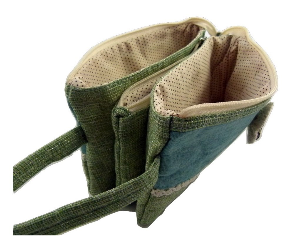 ZakkaDesign 3 in 1 Pockets Make-up Accessories Hand Pouch Bag with Hand Strap - Green - Image 2