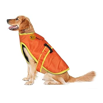 Sage Square Premium Dog Winter Ultra Warm Coat Printed Coat Thicker Fleece Dog Hoodie Vest for Cold Weather (Small-Medium) (14 Inch) (Orange)