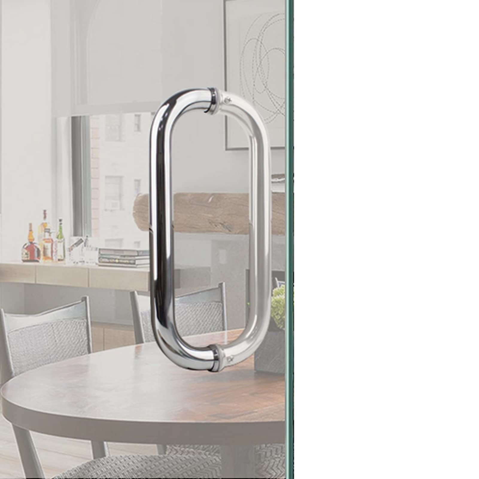 Poignée porte push-pull en acier inoxydable contre la rouille en douche