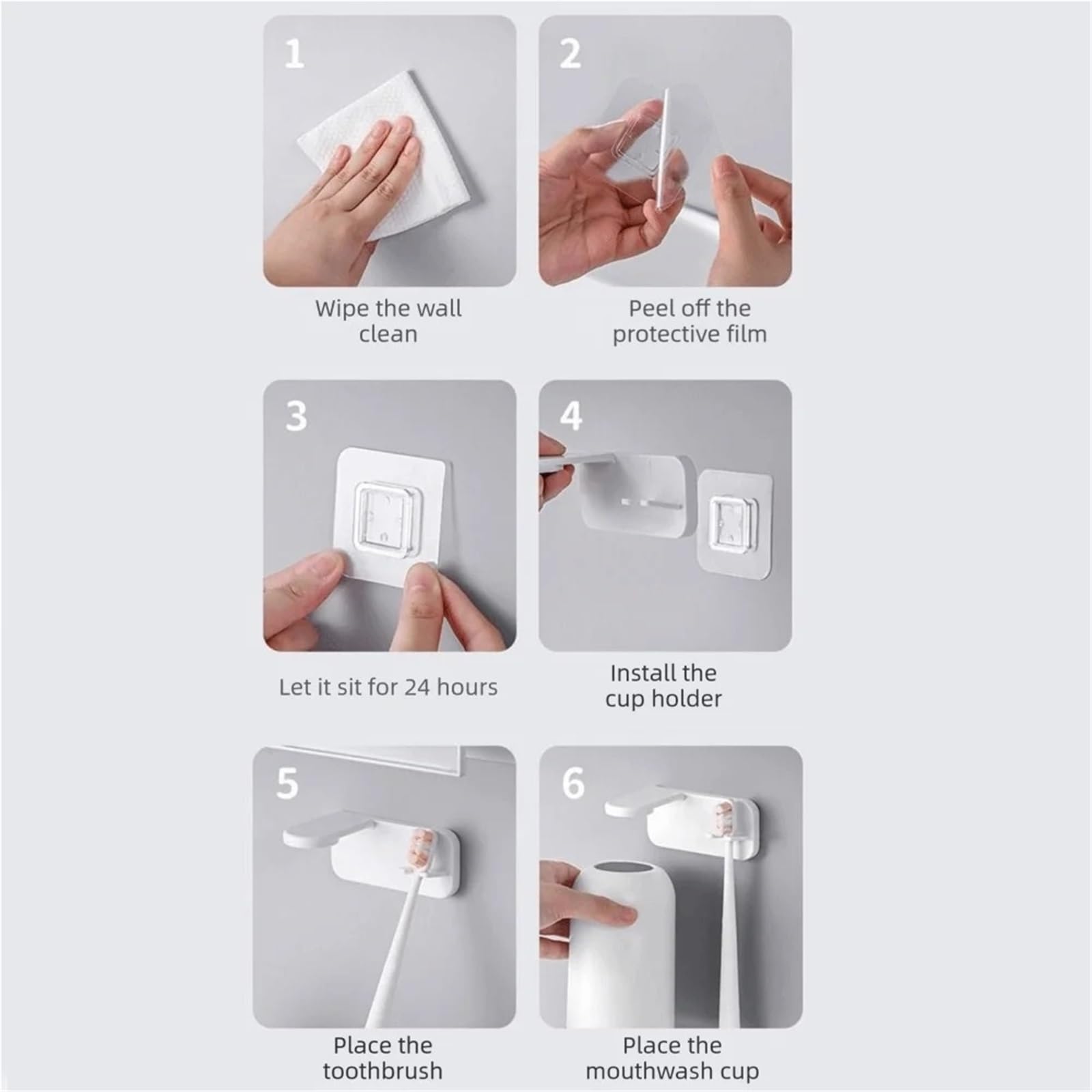 Soporte magnético for cepillos de Dientes, Taza for Enjuague bucal Acero Inoxidable, instalación Simple sin Clavos, 1 Uds para Ducharse,Cepillarse Los Dientes