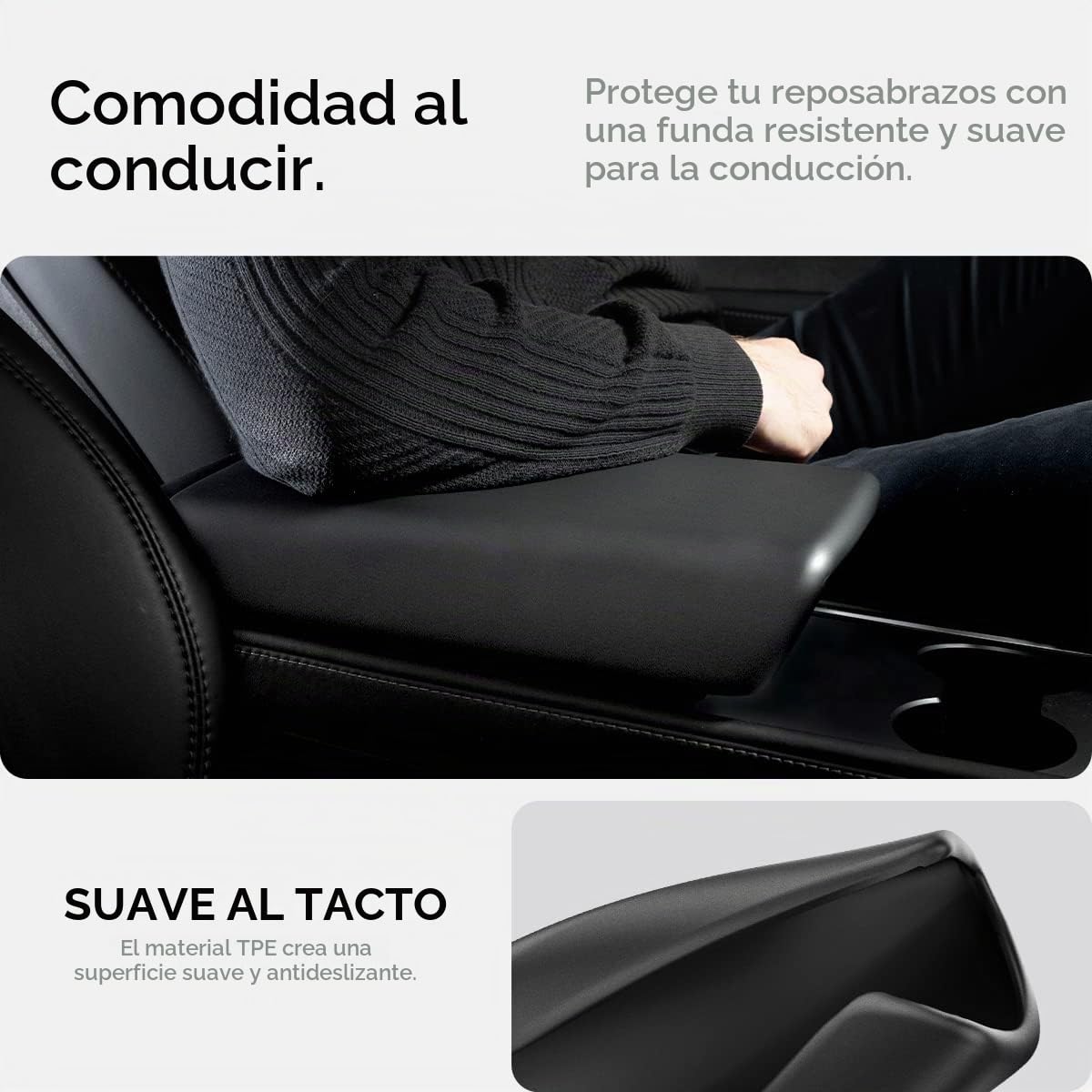 Spigen Tesla Model 3 2021-2023 y Model Y Center Console Armrest Cover, diseñado para Accesorios Tesla - Negro