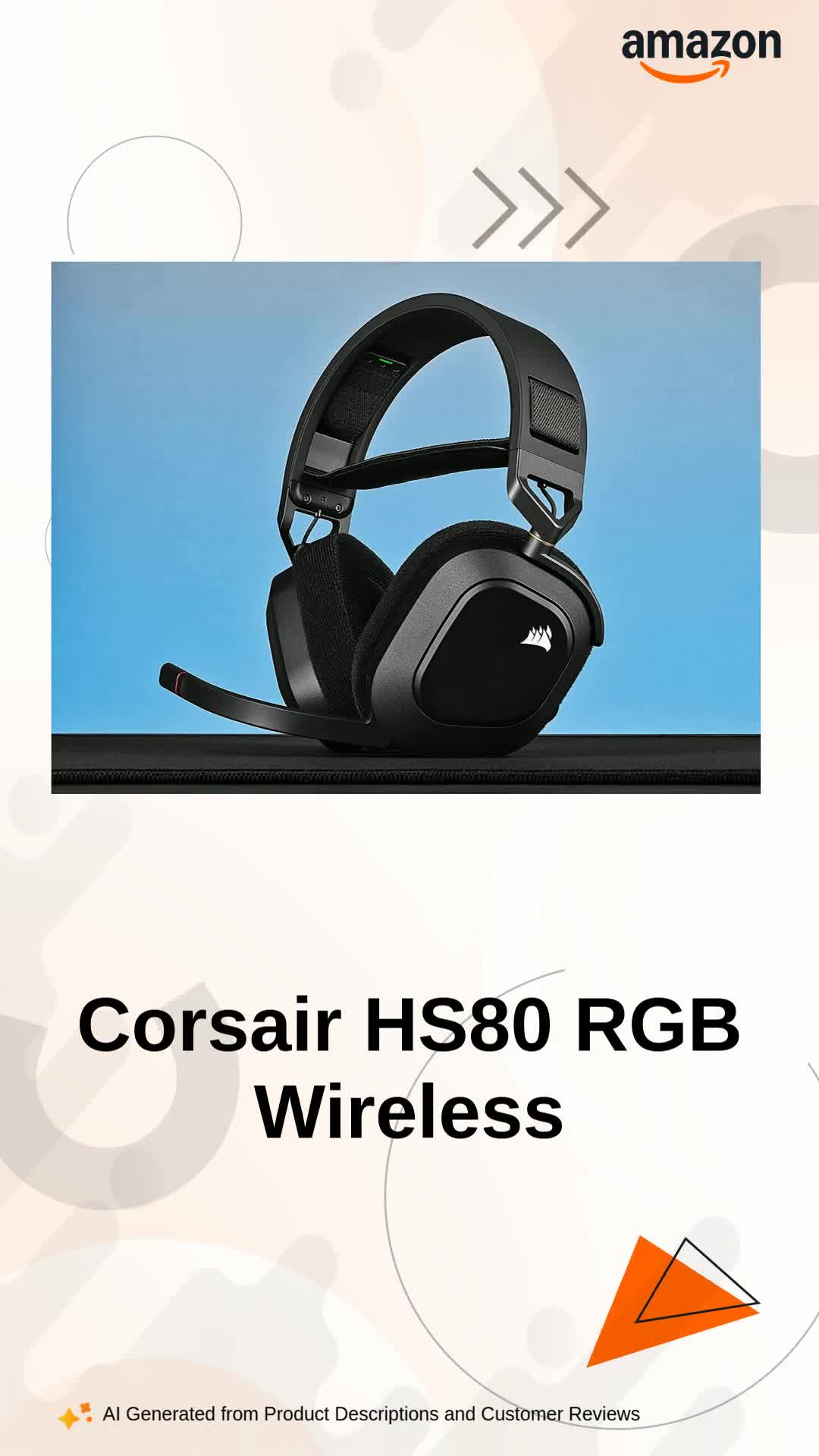 Corsair HS80 RGB Wireless Premium Gaming Headset with Dolby Atmos