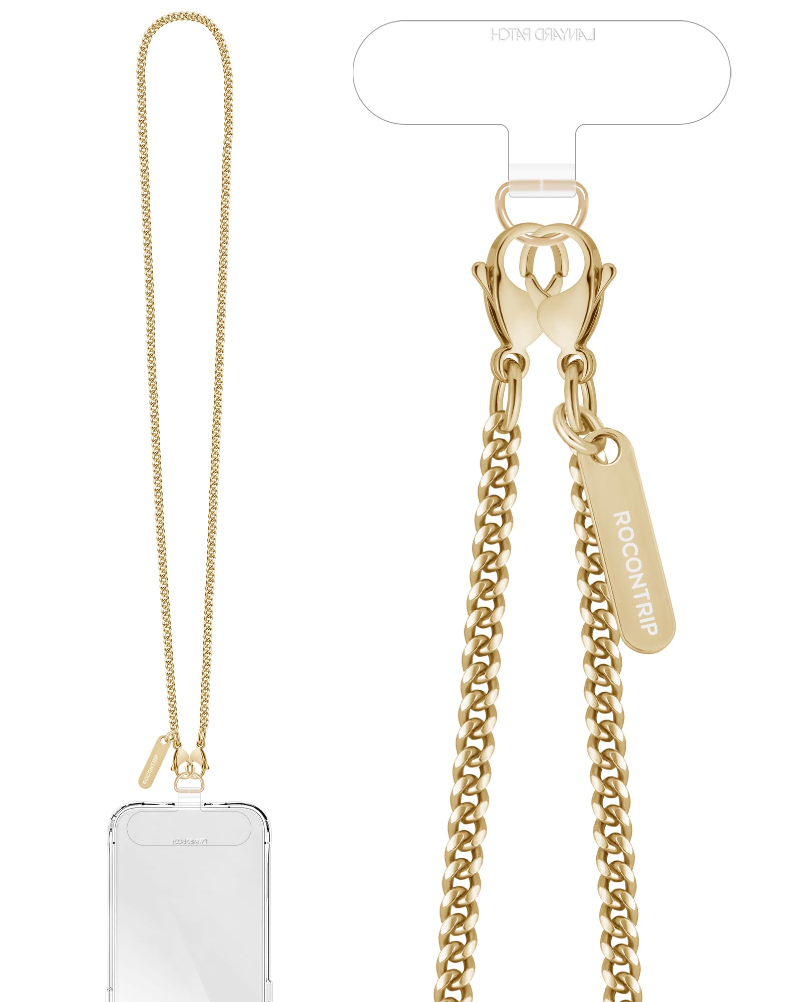 ROCONTRIP Phone Chain Crossbody Phone Strap with 2 Tether Tabs Detachable iPhone Lanyard Chain for All Phones Premium Metal Buckles,Non-rust,Unbreak