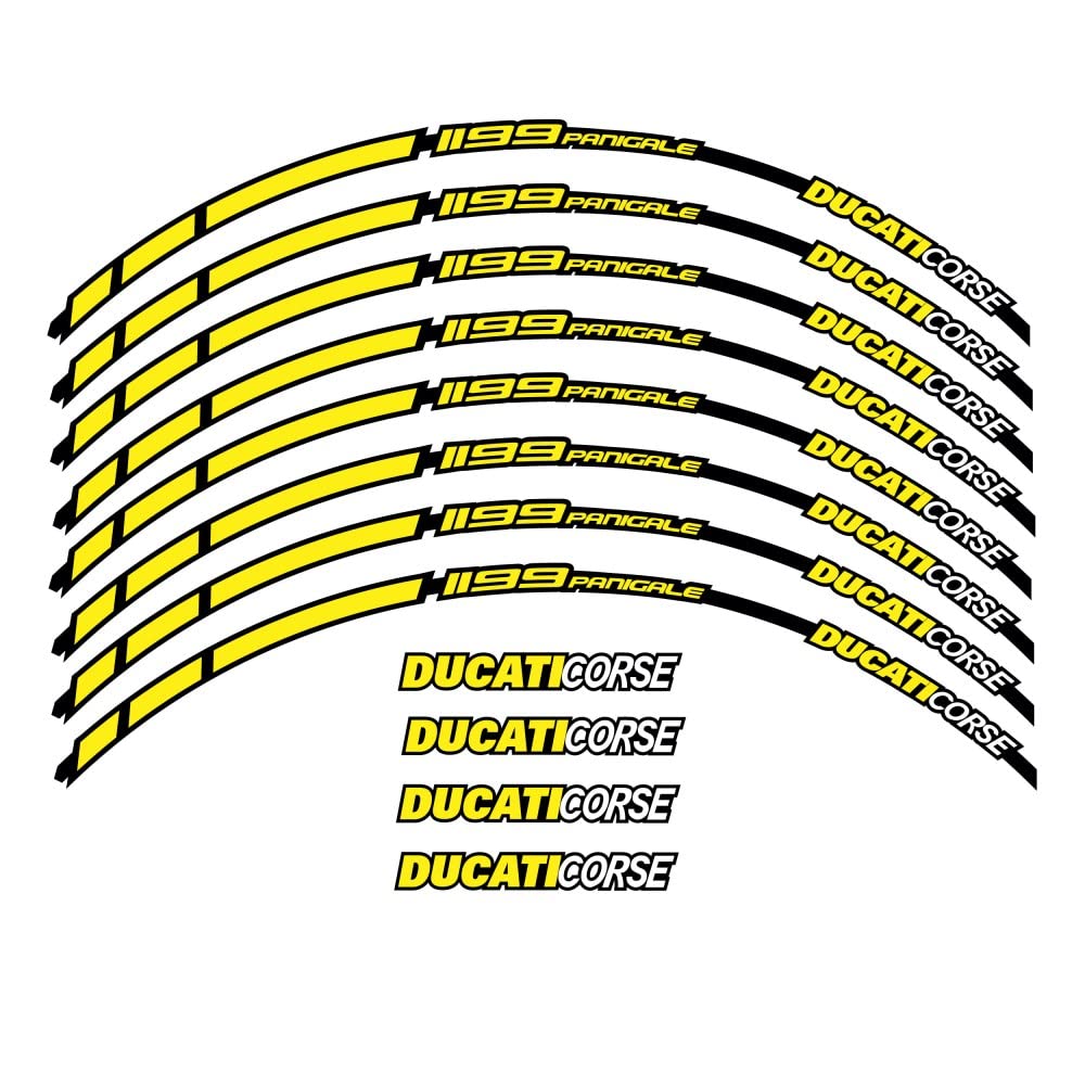Kit autocollants jante moto Ducati Corse 1199 Panigale premium