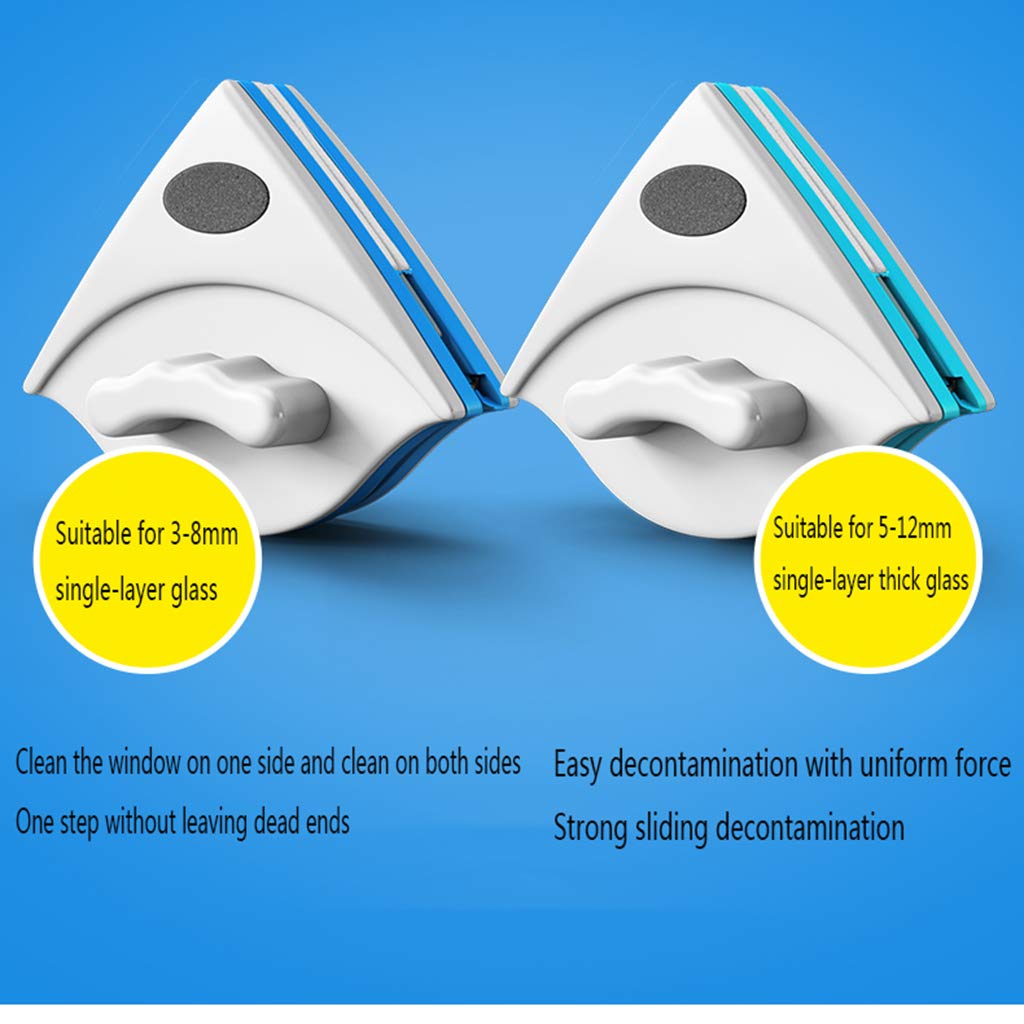 Herramientas para Limpiar Ventanas, Limpiacristales magnético de Doble Cara, Limpiador plástico for el hogar, Cepillo for Limpiar Superficies Vidrio(Green5~12mm)