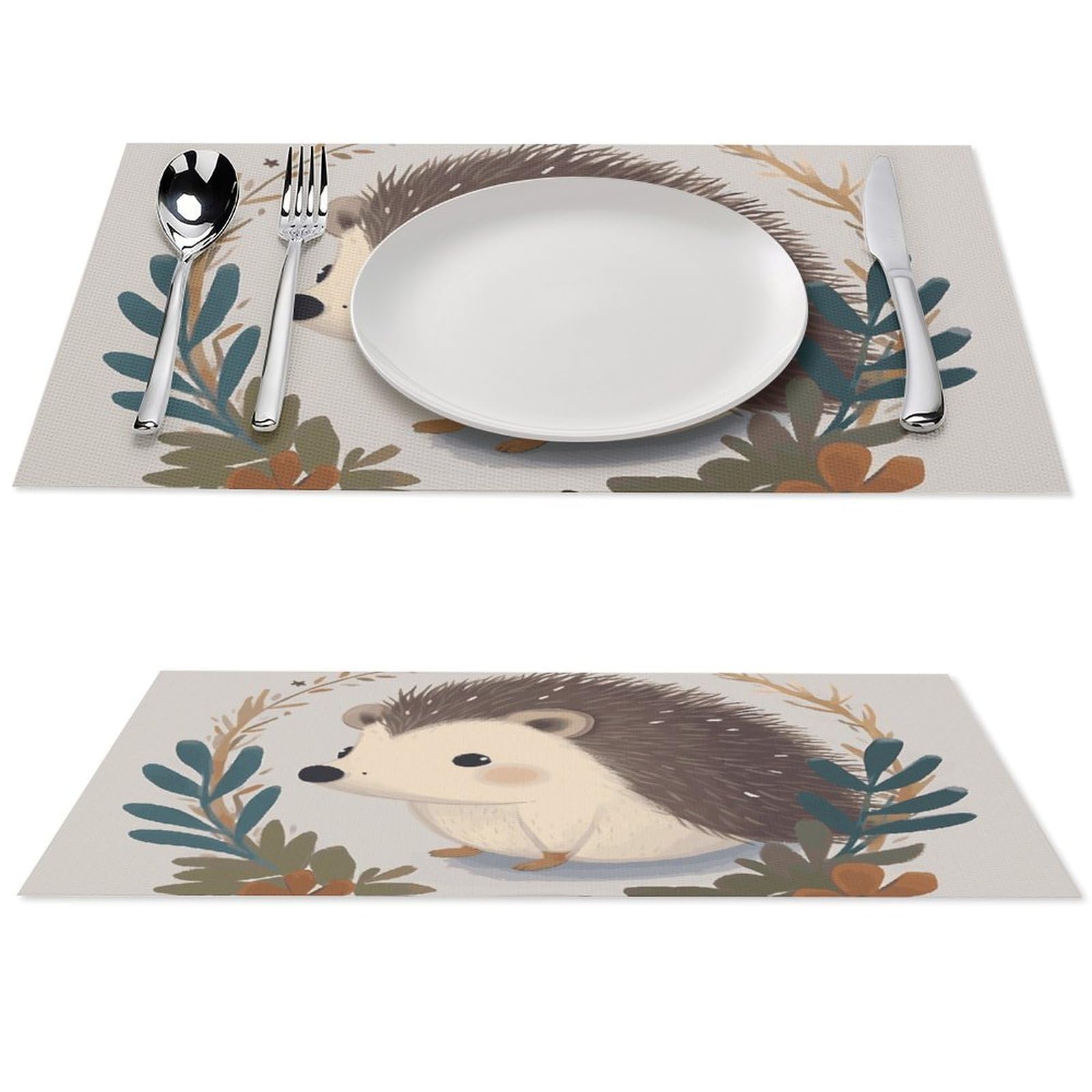 Set di 6 tovagliette all'americana in PVC, lavabili, resistenti al calore, antiscivolo, impermeabili, per interni ed esterni, tavolo da pranzo, cucina, vacanze e feste
